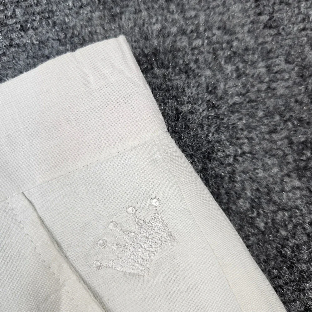 Steve Harvey Mens White 100% Linen Pleated Dress Pants 38 Crown Logo Trousers